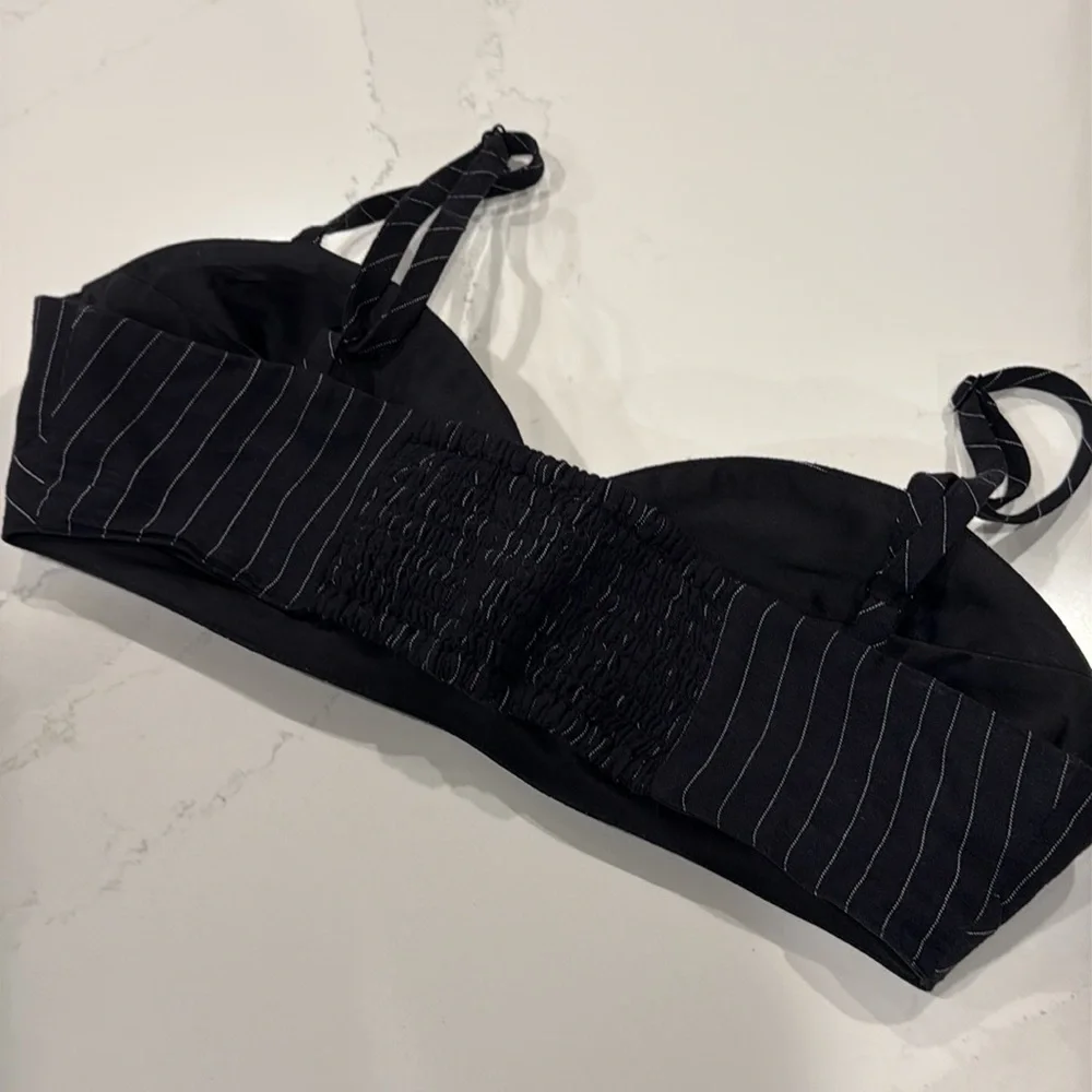 Favorite Daughter | The Ex-Boyfriend Bra Black Pinstripe | Size XS - Picture 5 of 8